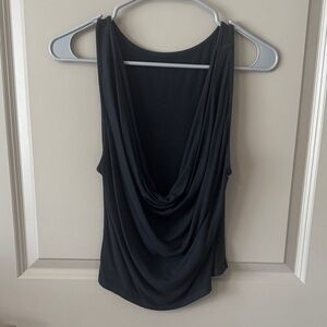 Brandy Melville Victoria Black Draped Tank Top